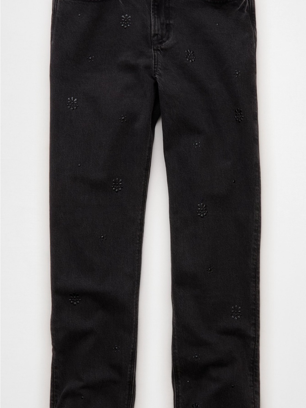 American Eagle Outfitters Embellished Black Jeans with Dark Gray Wash
